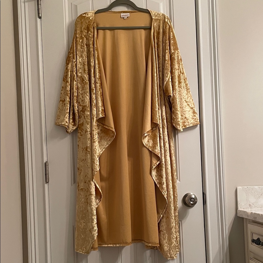 LuLaRoe Gold Velvet Kimono
